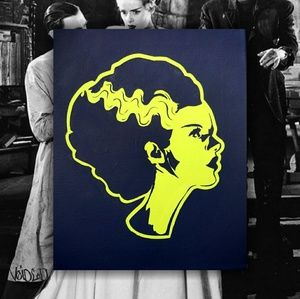 Bride of Frankenstein Horror Pinup Art Punk Goth